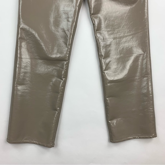 AGOLDE Recycled Leather 90’s Pinch Waist Pant in Quail Patent Sz 31 - Picture 7 of 15